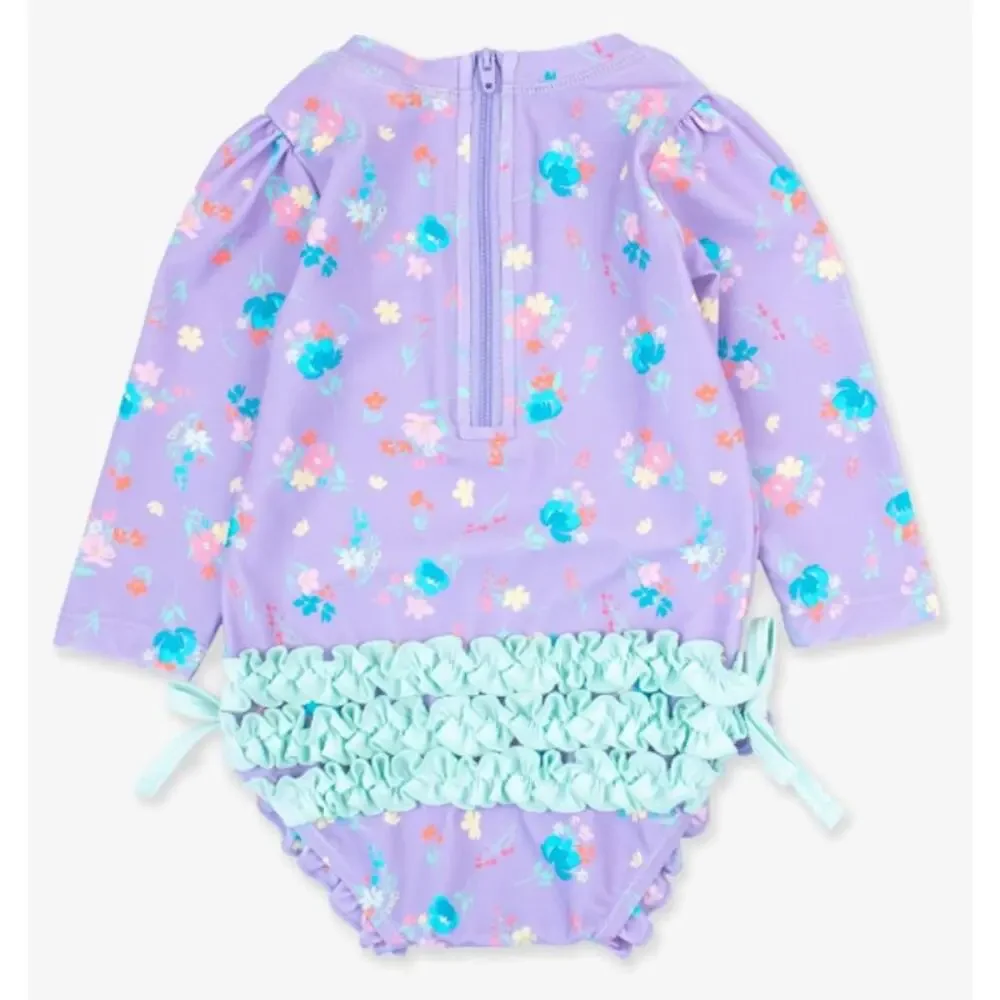 RuffleButts Long Sleeve One Piece Rash Guard Swimsuit (Bundle of 3)